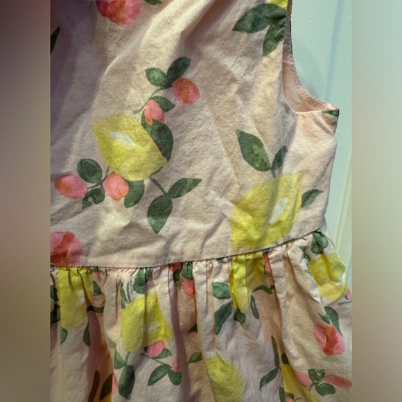 Oshkosh B’Gosh 2T Girls Pink and Yellow Lemon Short Sleeve Sun Dress - Picture 2 of 4
